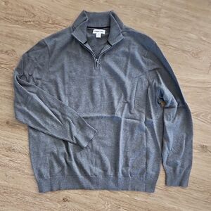 Lands End Men's Gray Half-Zip Sweater